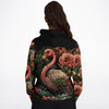 Flamingo Black Elegant Floral Hoodie