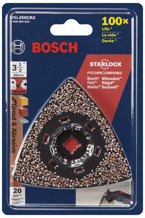 BOSCH OSL350CR2 Starlock® Oscillating Multi-Tool Carbide 20 Grit Delta Sanding Pad