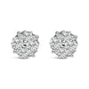 .925 Sterling Silver 1/2 cttw Prong Set Round-Cut Diamond Cluster Stud Earring (I-J Color, I2-I3 Clarity)