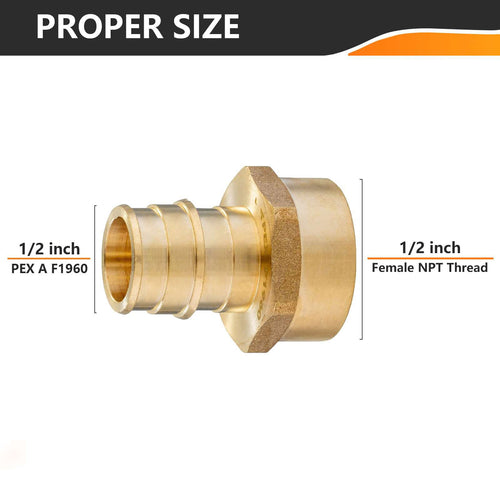 30 Pcs PEX A Expansion 1/2" PEX x 1/2" Female Threaded F1960 Adapter Wholesale