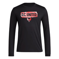 adidas Mens Size Long Sleeve Pre-Game T-Shirt Black/D.C. United X-Large Tall