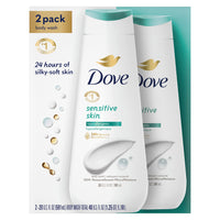 Dove Body Wash Sensitive Skin 2 Count Hypoallergenic and Sulfate Free Body Wash Effectively Washes Away Bacteria While Nourishing Your Skin 20 oz