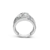 10K White Gold 2 1/2 Cttw Round and Baguette-Cut Diamond Multi-Row Bypass Ring (J-K Color, I2-I3 Clarity) - Ring Size 7