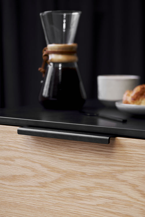 Edge Brushed Matt Black "Artisan" Drawer Pulls Euro • Knobs