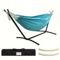 Double Hammock with Stand, 450lb Capacity, Steel Stand, Premium Carry Bag, Anti-Roll Balance Beam