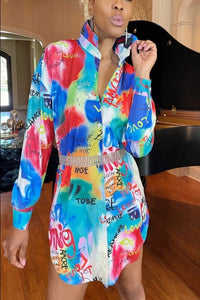 The Marella Graffiti Print Shirt Dress