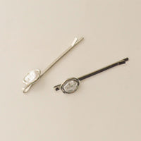 Freshwater Pearl Metal Hair Bobby Pins | Silver