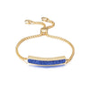 Friendship Bar Bracelet Gold Plated Adjustable Emerald