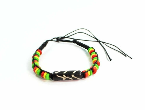 Friendship Bracelet Adjustable Beaded Rasta Hemp Cord