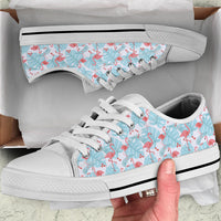 Flamingo Blue Floral Low Top Shoes