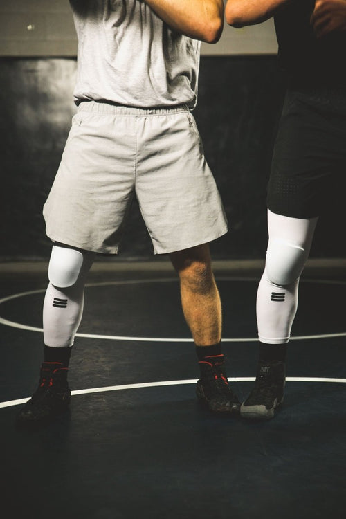 Full-Length Padded Knee Sleeve - White