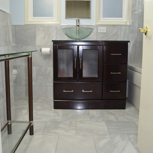 Fume Gray Marble Floor and Wall Tile - Livfloors Collection