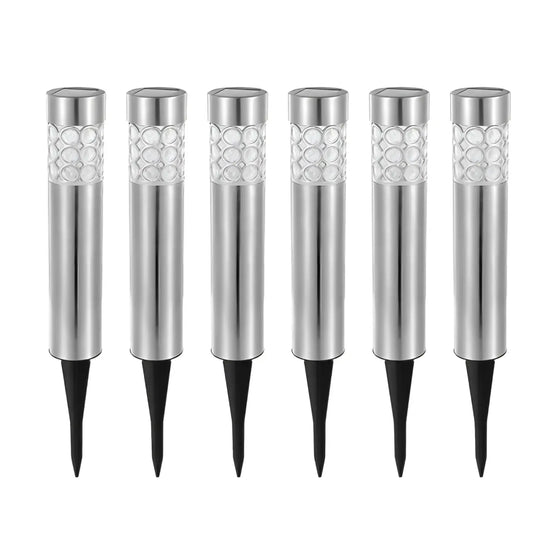 Garden Solar Lamps with RGB Lighting and Stainless Steel Build