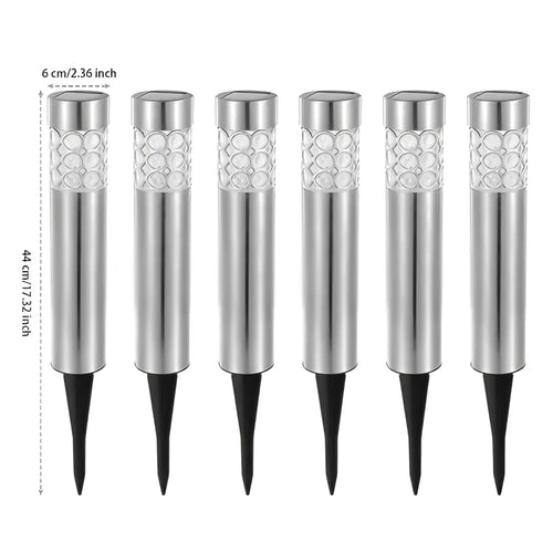 Garden Solar Lamps with RGB Lighting and Stainless Steel Build