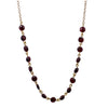 Garnet Bead Chain Necklace 14K Gold Fill Delicate Pendant