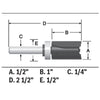 BOSCH 85680MC 1/2 In. x 1 In. Carbide-Tipped Double-Flute Top-Bearing Straight Trim Router Bit