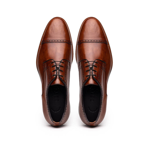 25-548-CGN GIOVANNI Italian Calfskin Lace Up Cognac