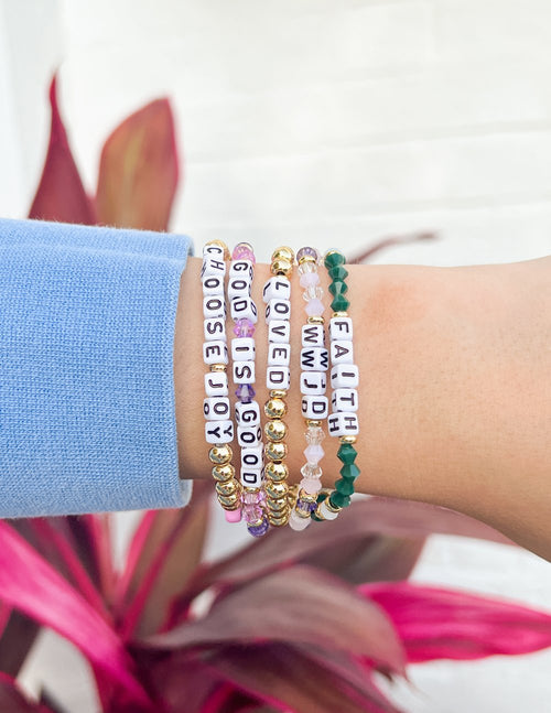 God is Good Letter Bracelet
