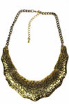 Gold Animal Print Choker Necklace Bold Statement Collar