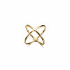 Gold Crisscross Band Ring Women Minimalist Stackable