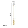 Gold Feather Drop Pearl Earrings