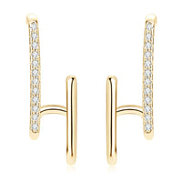 Moissanite Geometric Stud Earrings 925 Sterling Silver Push Back Gift For Women