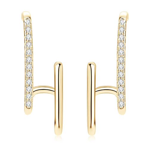Moissanite Geometric Stud Earrings 925 Sterling Silver Push Back Gift For Women