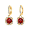 1ct GRA-Certified Moissanite Drop Earrings VVS D 18K Gold Plated 925 Sterling