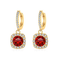 1ct GRA-Certified Moissanite Drop Earrings VVS D 18K Gold Plated 925 Sterling