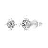Gold Plated Moissanite Stud Earrings 925 Sterling Silver Engagement Bridal Gift