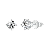 Gold Plated Moissanite Stud Earrings 925 Sterling Silver Engagement Bridal Gift