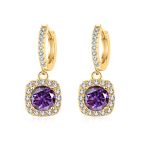 1ct GRA-Certified Moissanite Drop Earrings VVS D 18K Gold Plated 925 Sterling