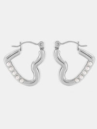 Gold Plated Stainless Steel Heart Hoop Earrings For Women