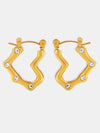 Gold Plated Stainless Steel Heart Hoop Earrings For Women