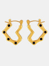 Gold Plated Stainless Steel Heart Hoop Earrings For Women