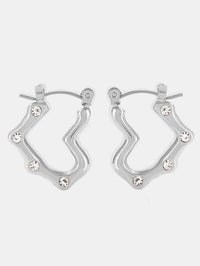 Gold Plated Stainless Steel Heart Hoop Earrings For Women