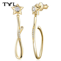 Moissanite VVS1 Drop Earrings 18K Gold Plated 925 Sterling Round Pear Square