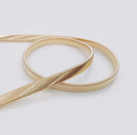 Gold Three Ring Elastic Metal Waist Stretch Belt For Women