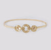 Gold Three Ring Elastic Metal Waist Stretch Belt For Women