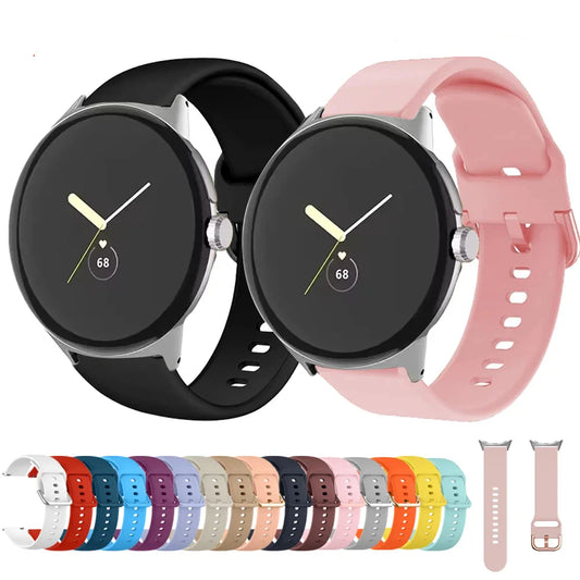 Google Pixel 1-4 41mm 45mm Silicone Strap - Soft Waterproof