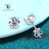 GRA GIA Certified Moissanite Stud Earrings 0.2-2CT VVS1 4-Claw Sterling S925
