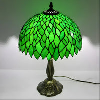 Green Leaf Tiny Tiffany-Style Lamp | Glass Tabletop