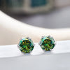 Pink Royal Blue Moissanite Stud Earrings S925 Sterling Silver 0.5 1 2 Ct Bride