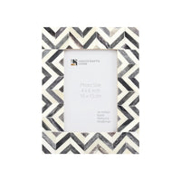 Picture Frame Zigzag Herringbone Collection Bone Inlay Grey – 4x6"