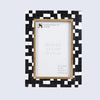 Picture Frames Halo Mosaic Collection Resin Inlay With Brass Accents, Black- 4x6