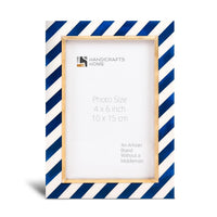 Halo Gondola Blue White Resin & Brass Inlay Picture Frames