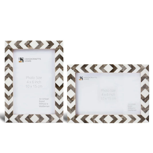 Picture Frame Lisbon Cortica Collection Resin Inlay Brown & White – 3 sizes(Pack of 2)