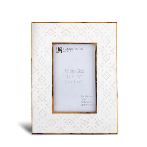 Rhythm Cycles Picture Frame White Resin Inlay 4x6 5x7 8x10