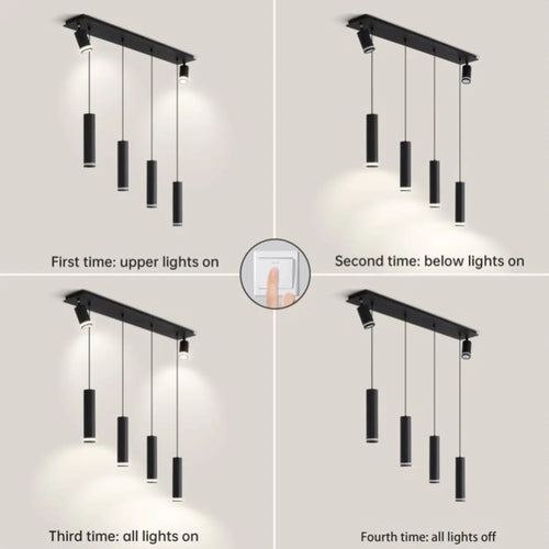 Hanging Light for Modern Kitchen Island with Adjustable Aluminum Spotlights
