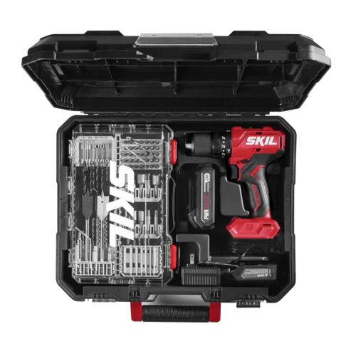 SKIL HD6280B-11 Brushless 20V Hammer Drill Kit, with 75-Pc. Drill & Drive Bit Set with Interlocking Case